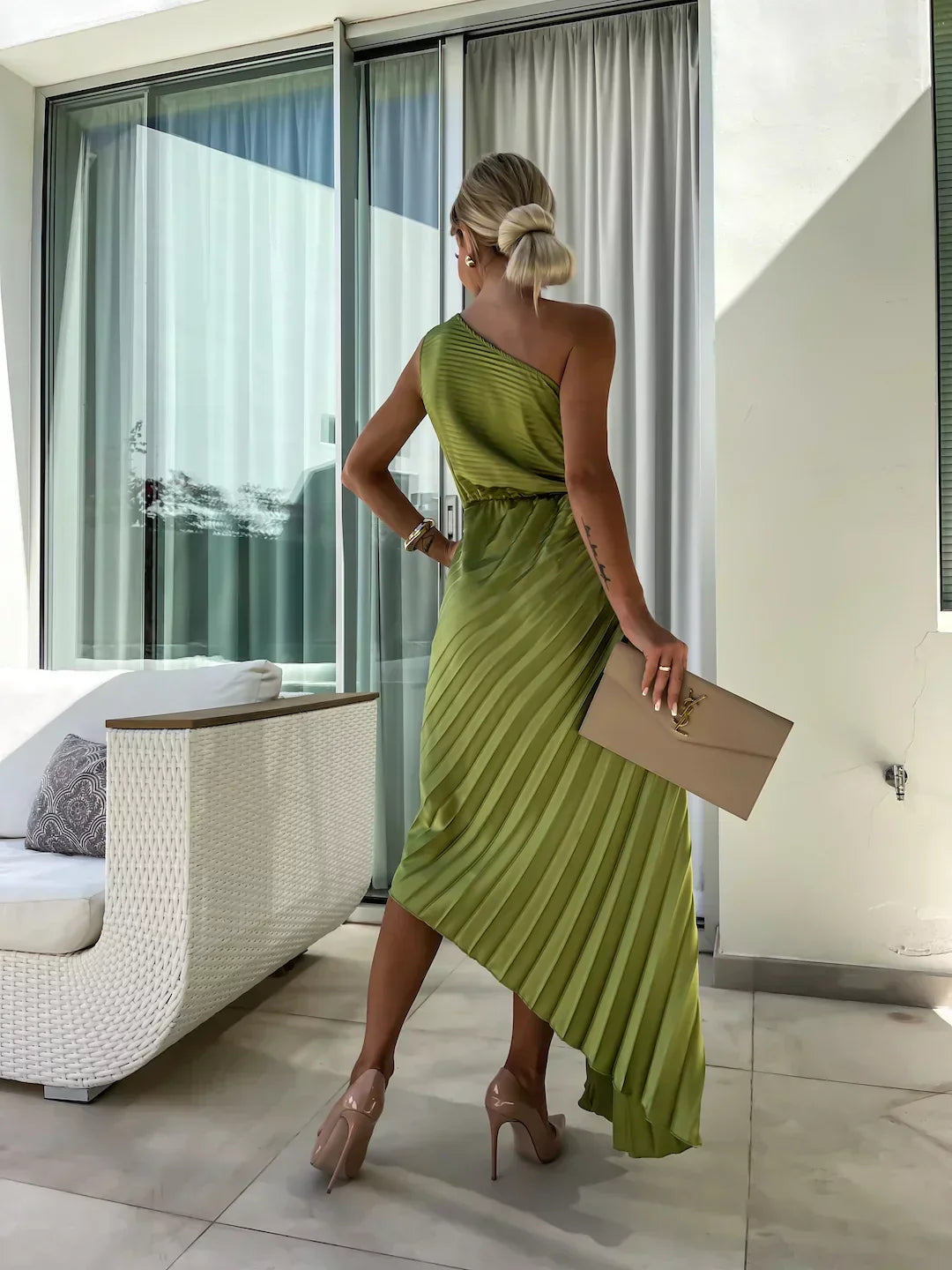 Dariella | Romantic Flower One Shoulder Dress