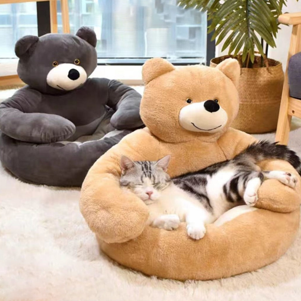 Azura | Cute detachable cuddly bear cat bed