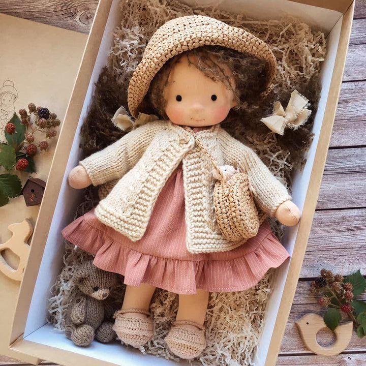 Azura Poppi | Handcrafted Waldorf Cuddle Doll | Soft, Organic & Non-Toxic