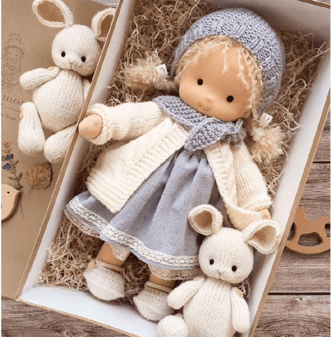 Azura Poppi | Handcrafted Waldorf Cuddle Doll | Soft, Organic & Non-Toxic