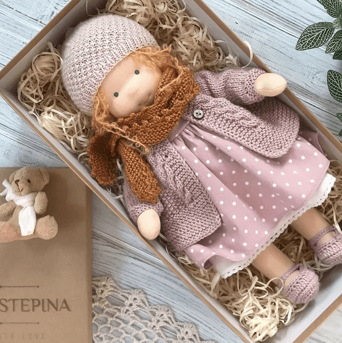 Azura Poppi | Handcrafted Waldorf Cuddle Doll | Soft, Organic & Non-Toxic