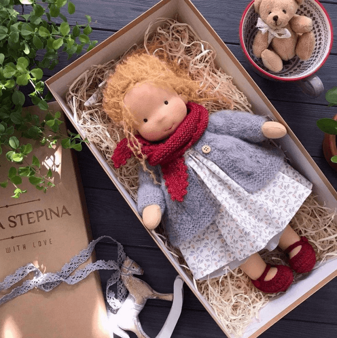 Azura Poppi | Handcrafted Waldorf Cuddle Doll | Soft, Organic & Non-Toxic