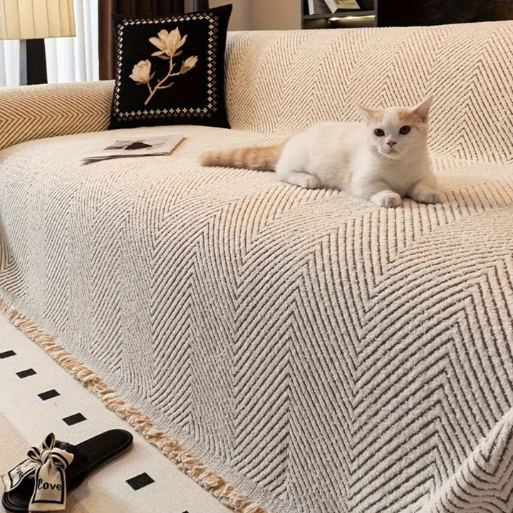 BowLift | Sofa Cover Herringbone Pattern Protective Design