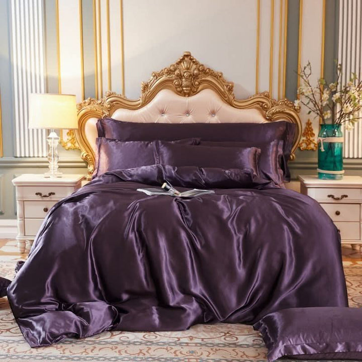 BowLift | Silk Satin 4-Piece Bedding Set with Duvet Cover
