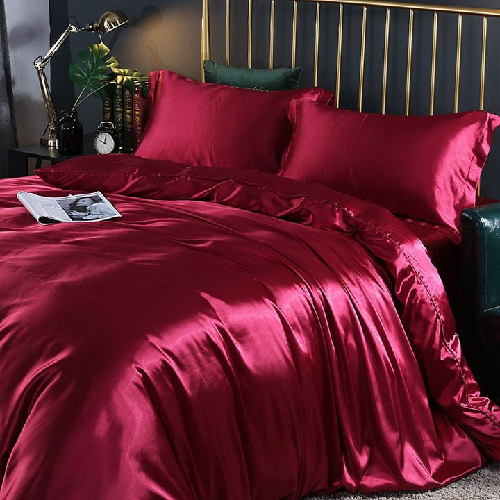 BowLift | Silk/Satin Bed Linen Duvet Cover Luxury Set (2x Pillowcase, 1x Fitted Sheet, 1x Duvet)