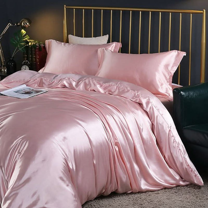 BowLift | Silk Satin 4-Piece Bedding Set with Duvet Cover