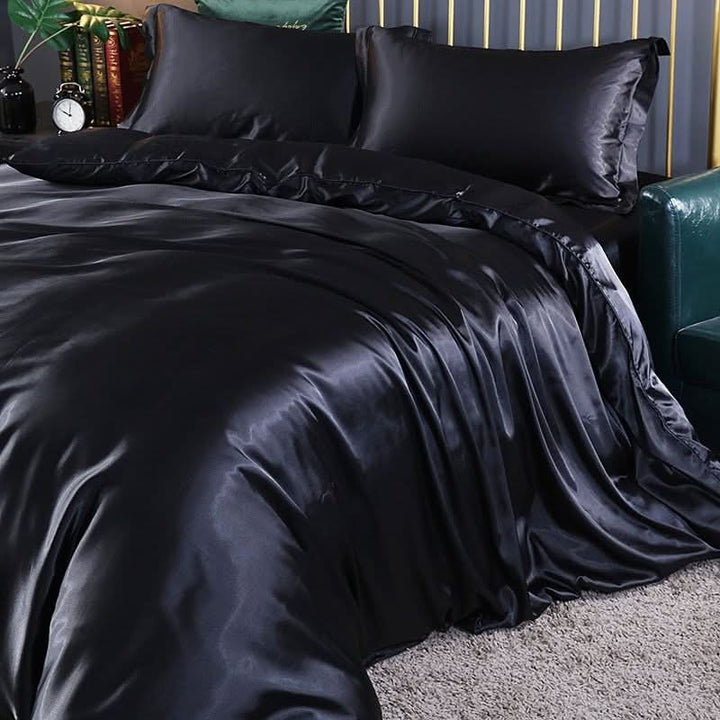 BowLift | Silk Satin 4-Piece Bedding Set with Duvet Cover