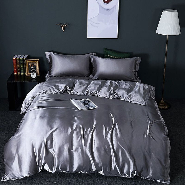 BowLift | Silk/Satin Bed Linen Duvet Cover Luxury Set (2x Pillowcase, 1x Fitted Sheet, 1x Duvet)