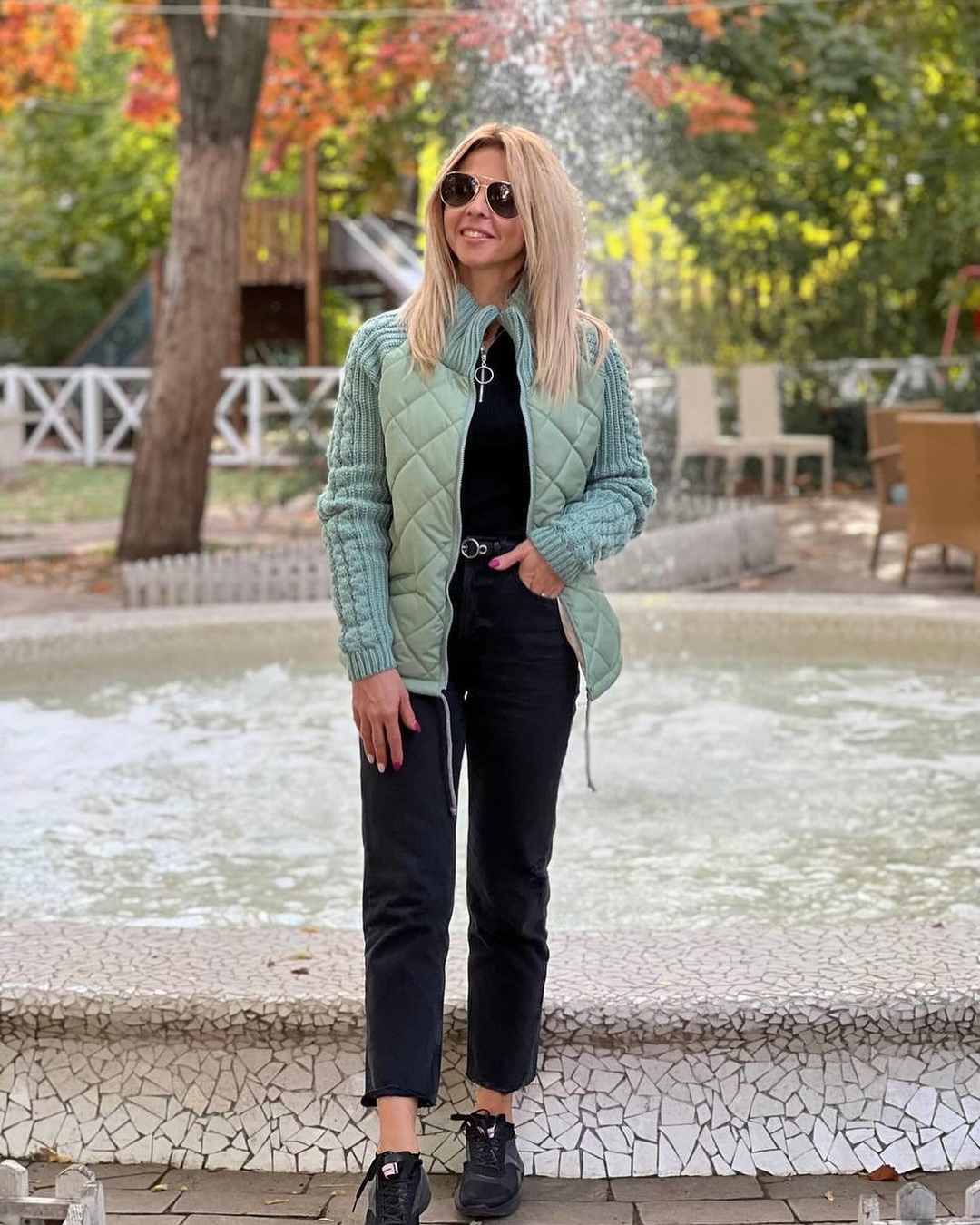 BROOKE – COZY QUILTED KNIT-SLEEVE JACKET