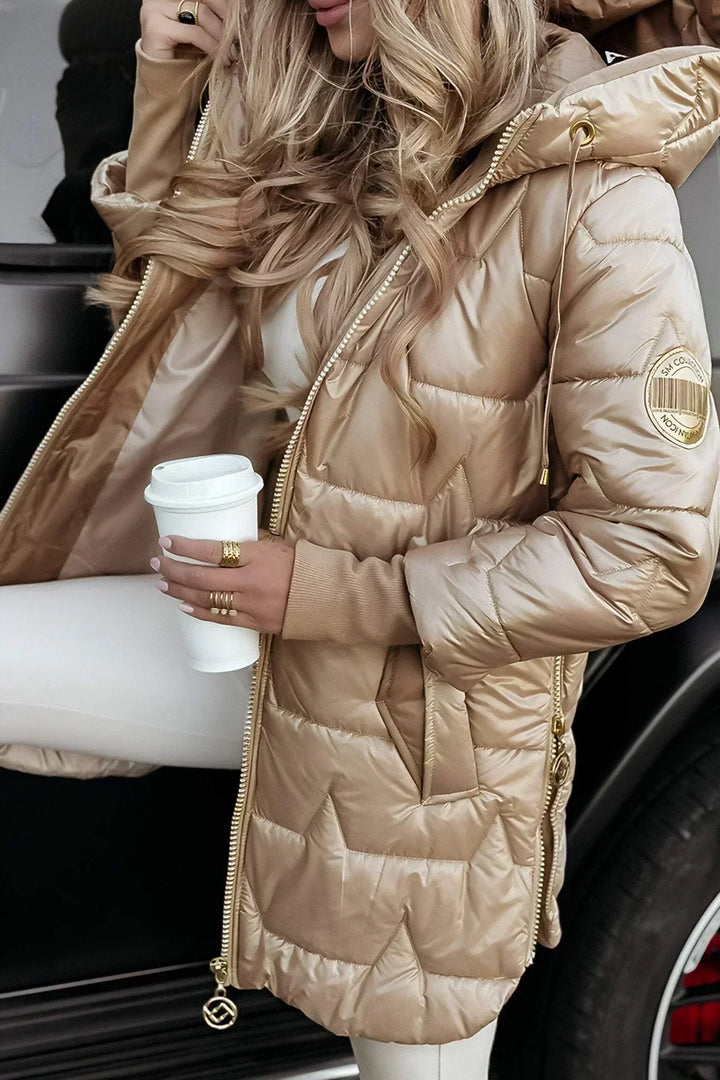 Tina™ | Long, Warm Quilted Jacket with a Generous Hood