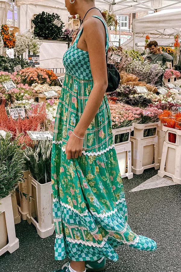 Basil - Sunshine Dreams Boho Maxi Dress