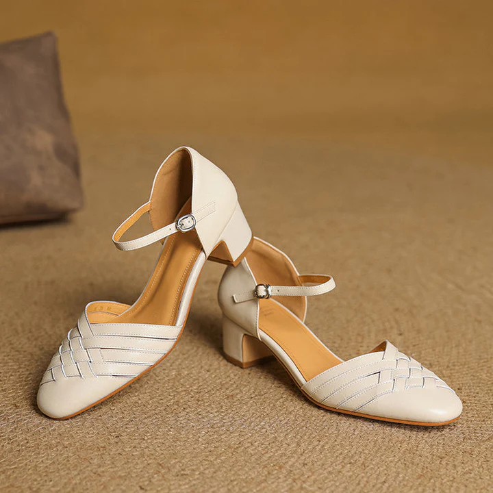 Éliane Leather Block Heels