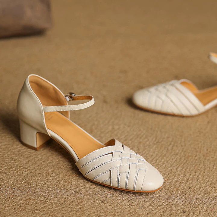Éliane Leather Block Heels