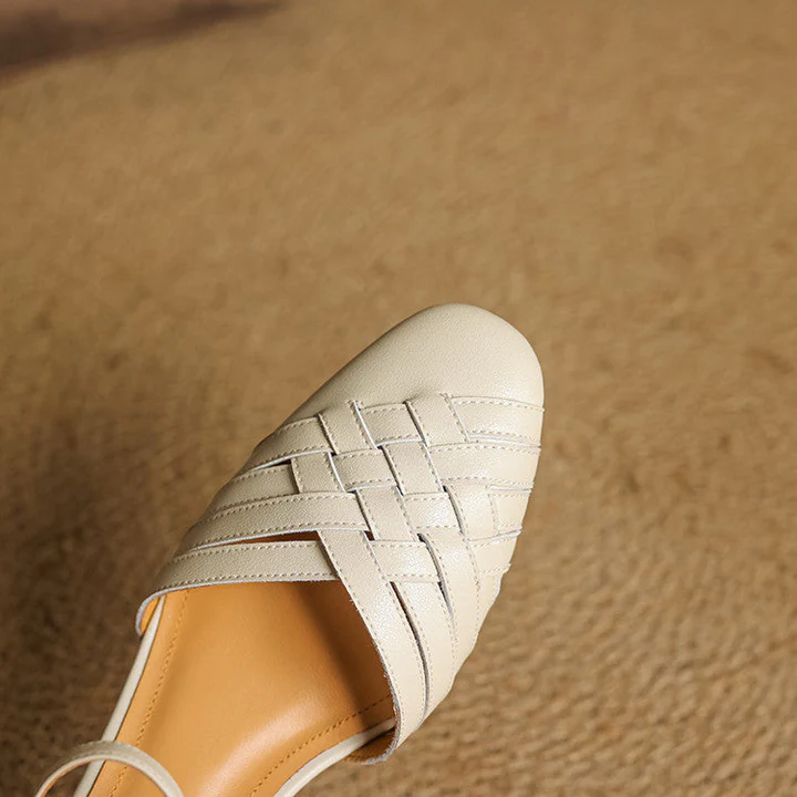 Éliane Leather Block Heels