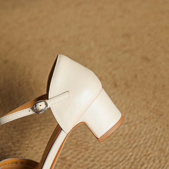 Éliane Leather Block Heels