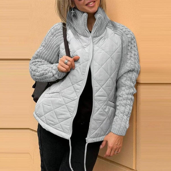 BROOKE – COZY QUILTED KNIT-SLEEVE JACKET