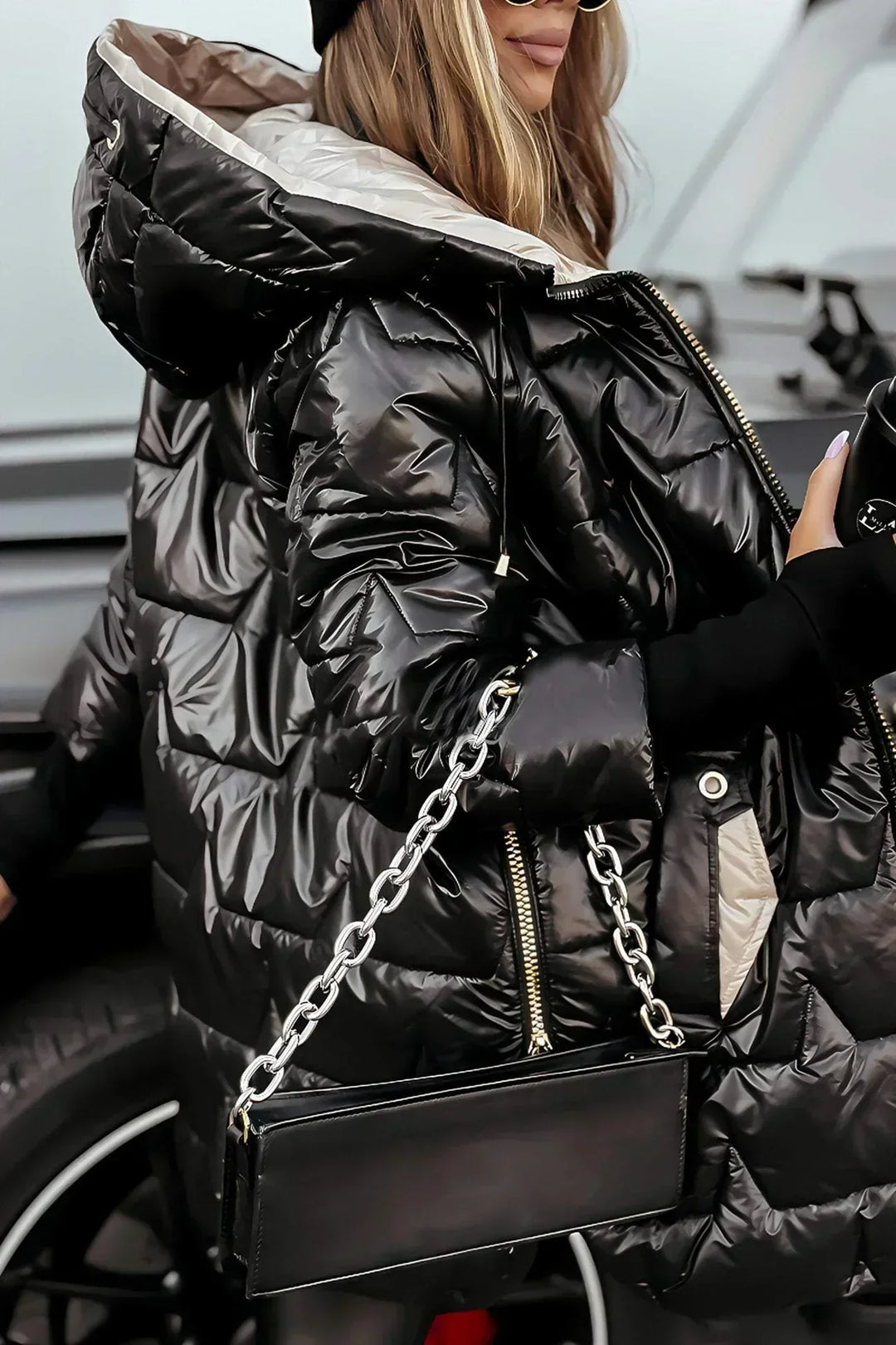Lina™ | Long, Warm Quilted Jacket with a Generous Hood