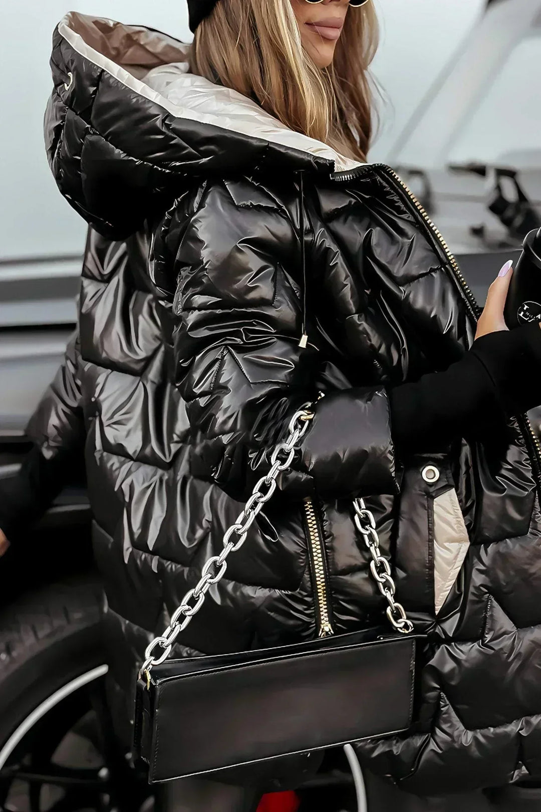 Tina™ | Long, Warm Quilted Jacket with a Generous Hood