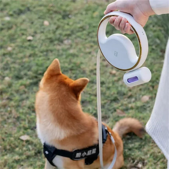 Azura | AutoLeash Light – Automatic Dog Leash with LED & Poop Bag Holder for Safe Walks