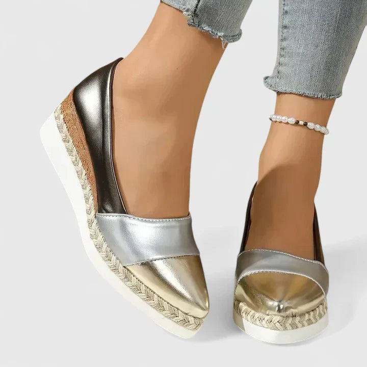 GWEN – THE METALLIC ESPADRILLE WEDGE
