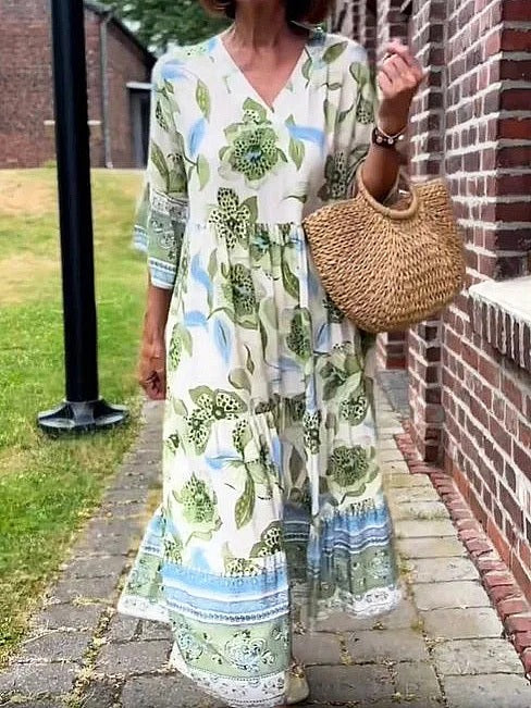 AROME - STYLISH V-NECK DRESS