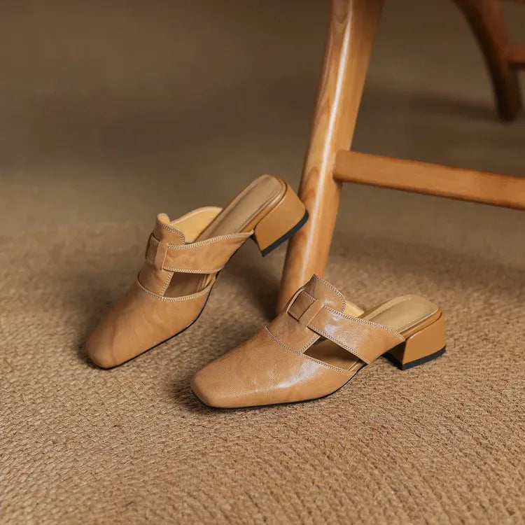 Maréa Genuine Leather Mules