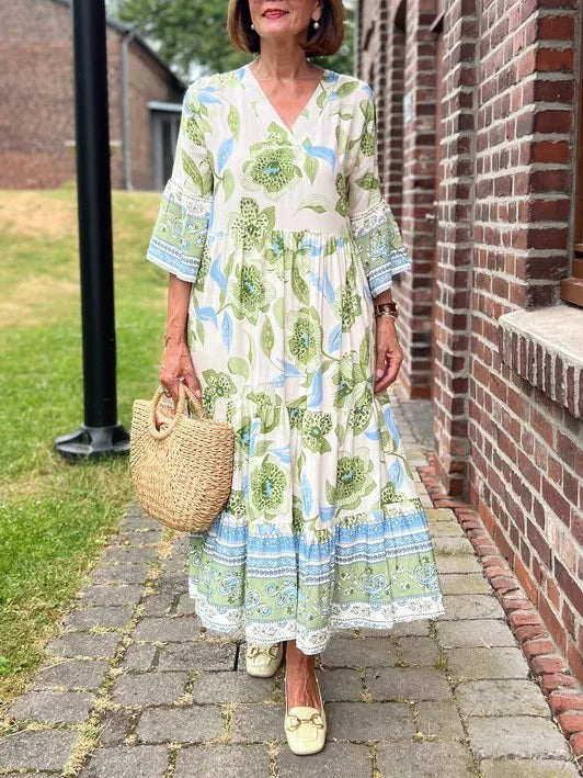 AROME - STYLISH V-NECK DRESS