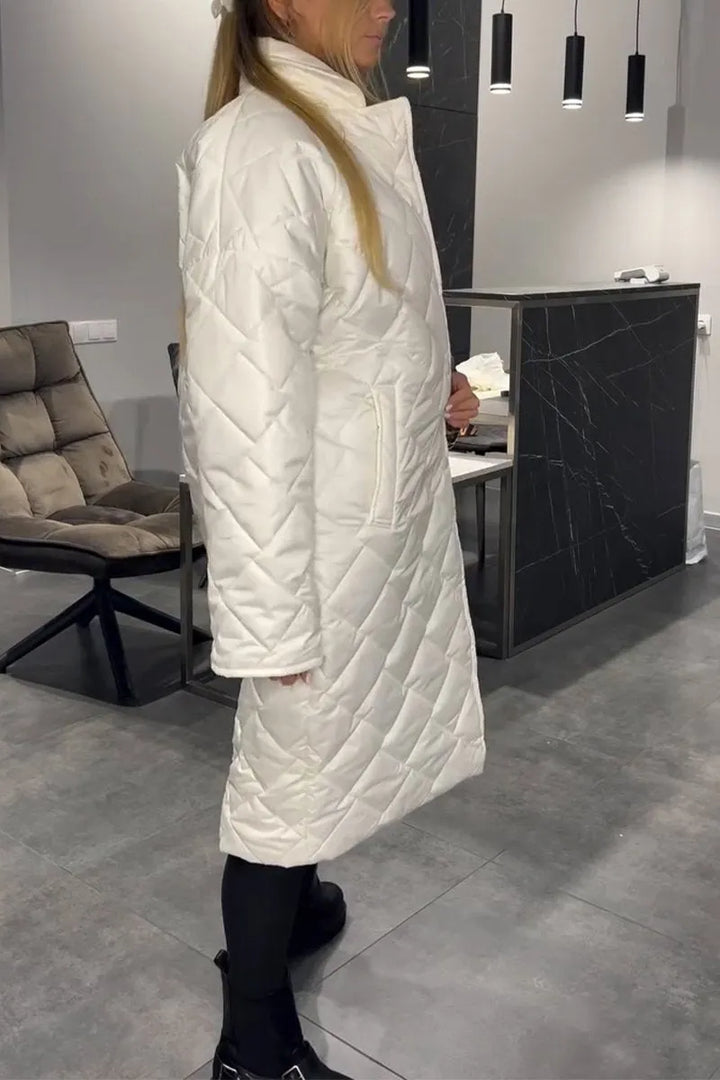 Anais | Quilted Coat with Leopard Lining