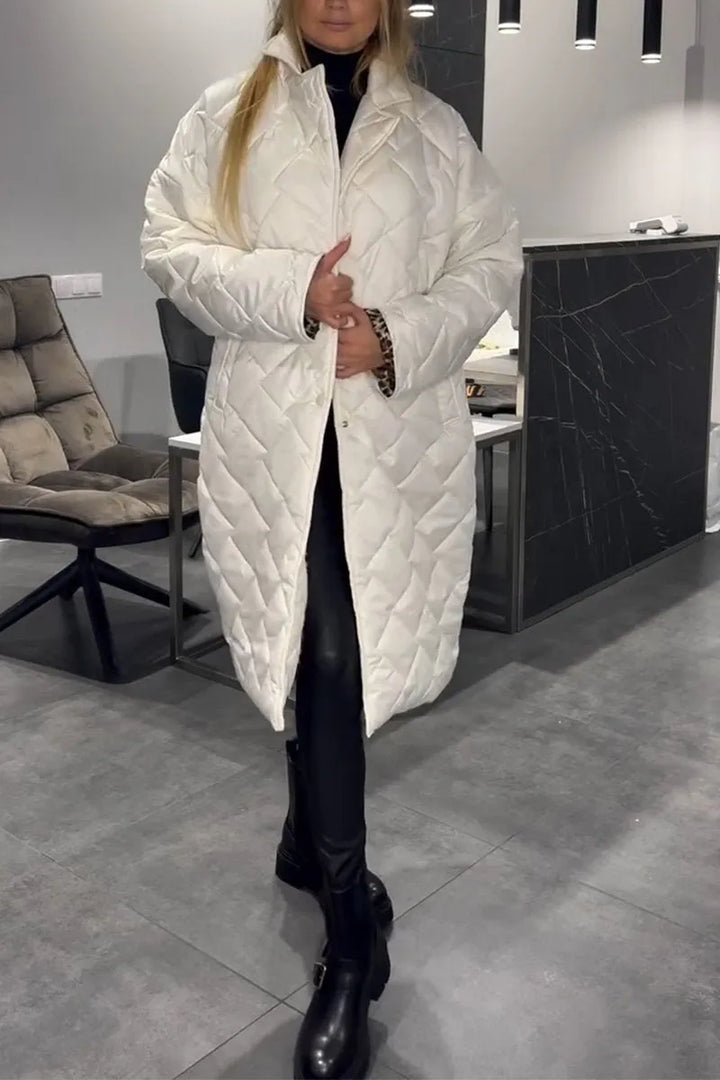 Anais | Quilted Coat with Leopard Lining