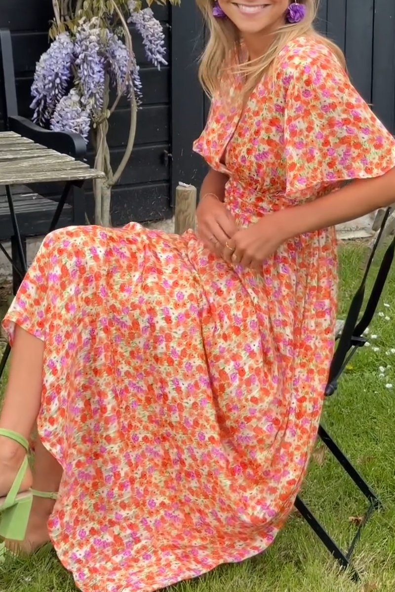 Alora Elegant V-Neck Maxi Dress