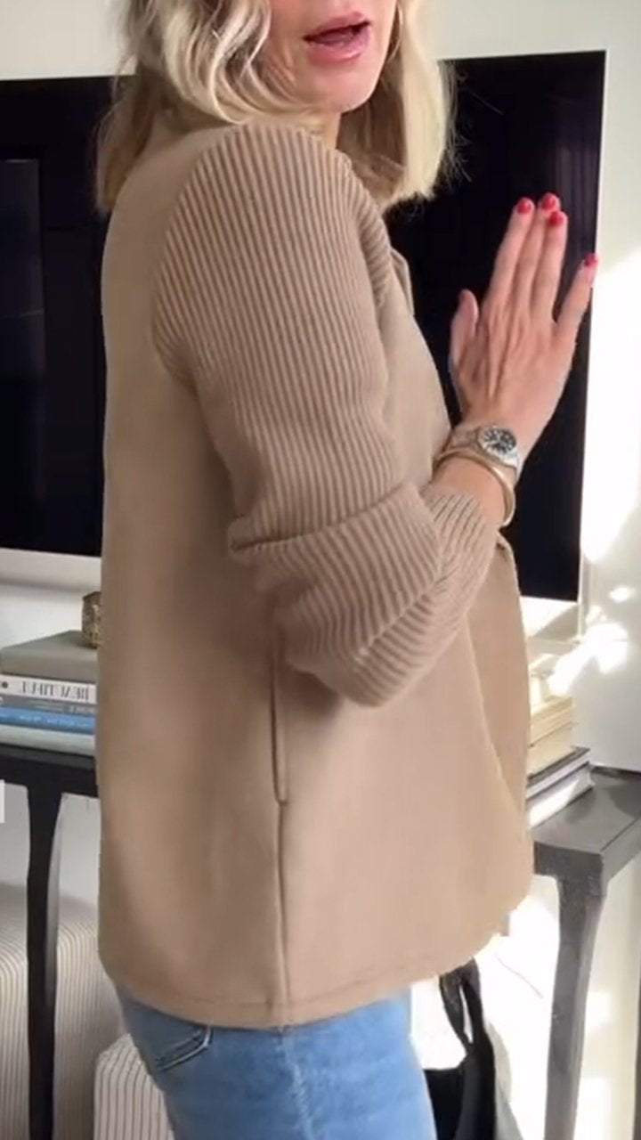 CHLOE – MODERN KNIT-SLEEVE BLAZER