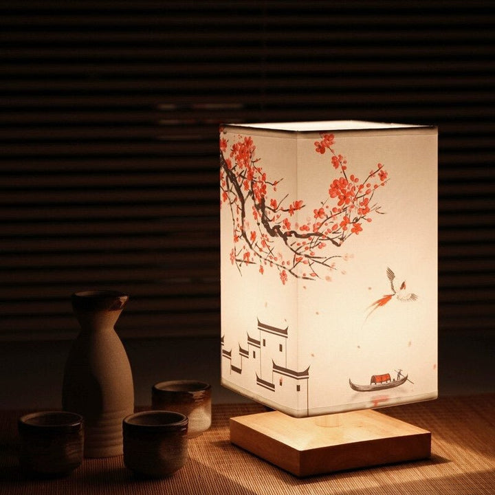 BowLift | Kyomi Japanese-Scandinavian Table Lamp – Minimalist Wooden Accent Light