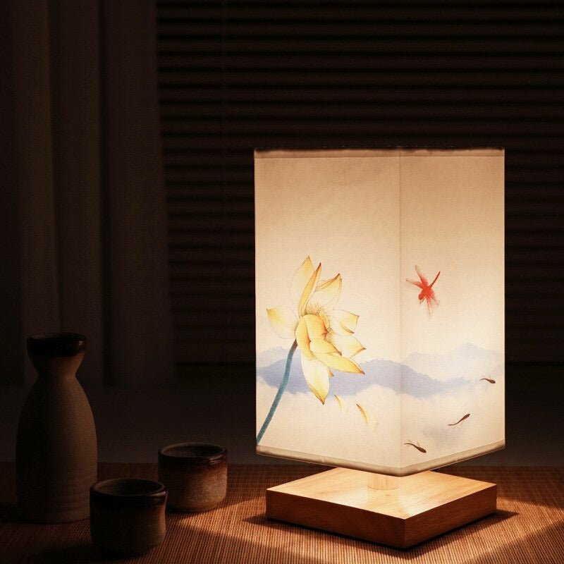 BowLift | Kyomi Japanese-Scandinavian Table Lamp – Minimalist Wooden Accent Light