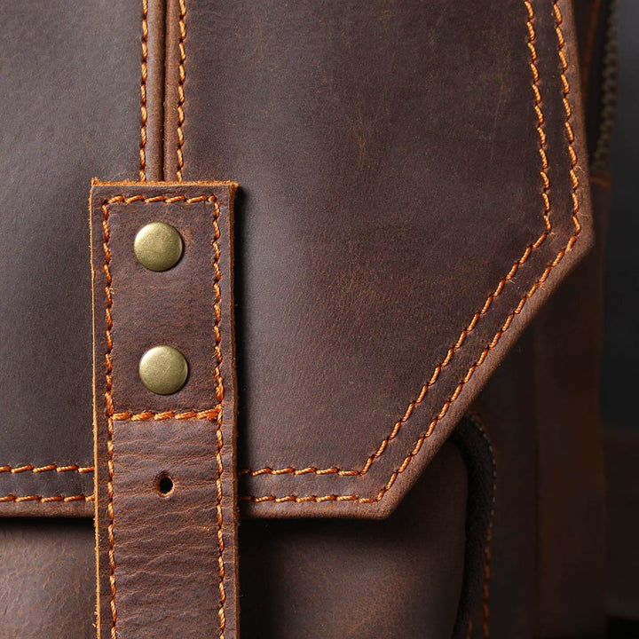 Brown Leather Backpack | BOSTON