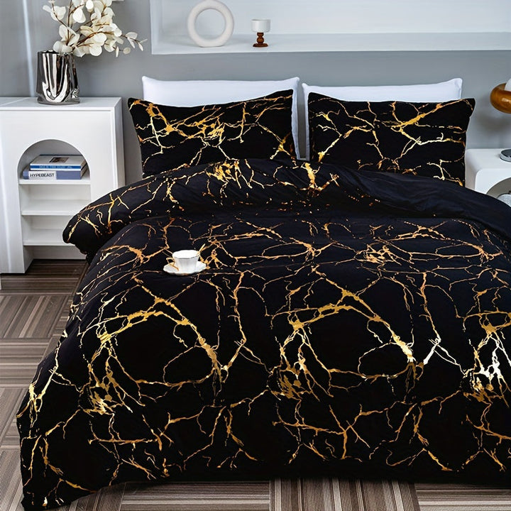 BowLift | Marble Print Luxury Duvet Cover Set
