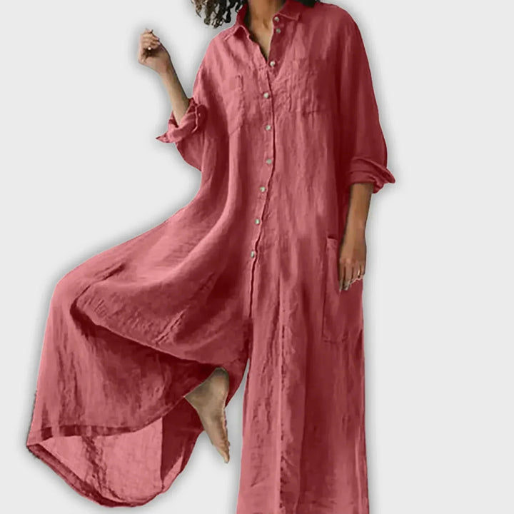 CECILIA – RELAXED BUTTON-DOWN MAXI DRESS