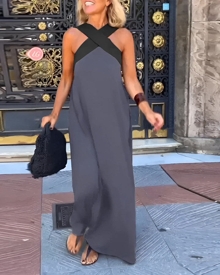 DELPHINE | DRESS WITH CROSS CUT