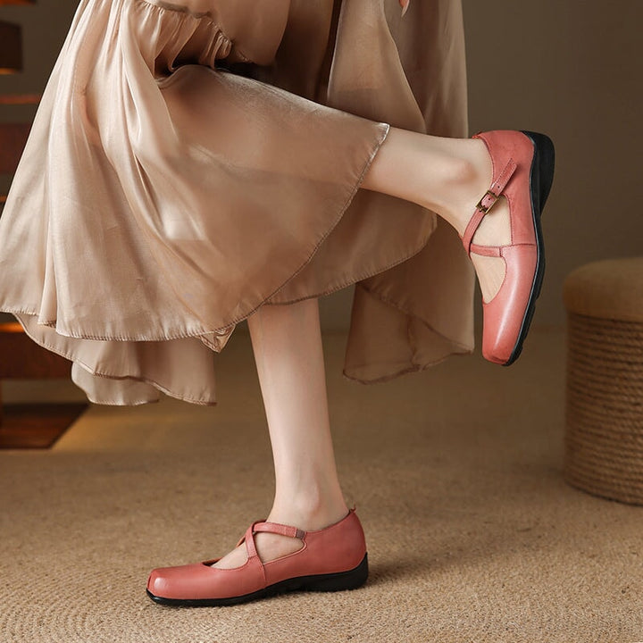 Edith™| Leather Mary Janes