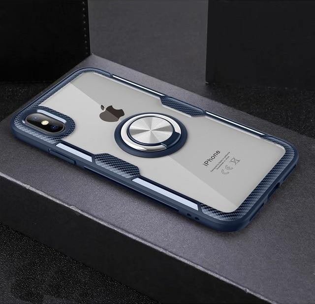 Azura | Magnetic Ring Carbon Fiber iPhone Case