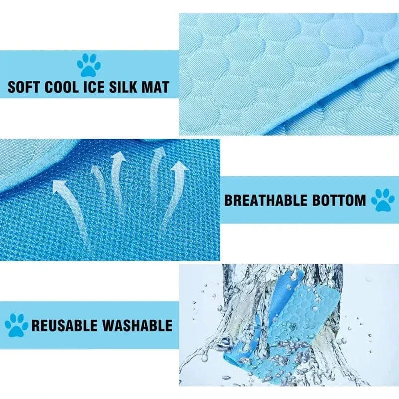 Dogs Self Cooling Mat Pet Cat Cooling Mat And Sleeping Pad For Pets Summer Cool Pads Blanket Washable Ice Silk Breathable Mat | Azura
