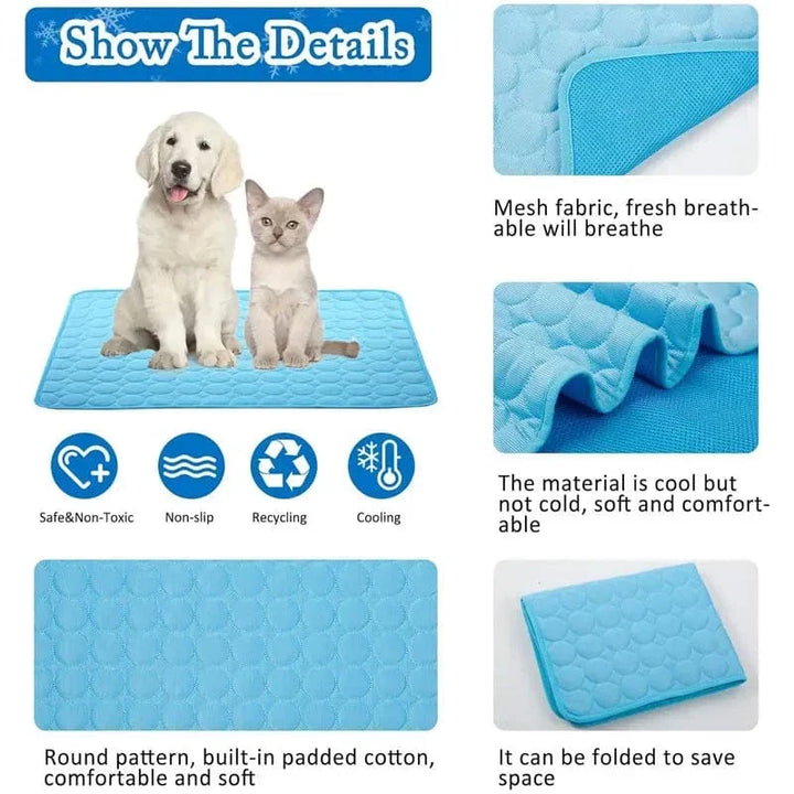 Dogs Self Cooling Mat Pet Cat Cooling Mat And Sleeping Pad For Pets Summer Cool Pads Blanket Washable Ice Silk Breathable Mat | Azura