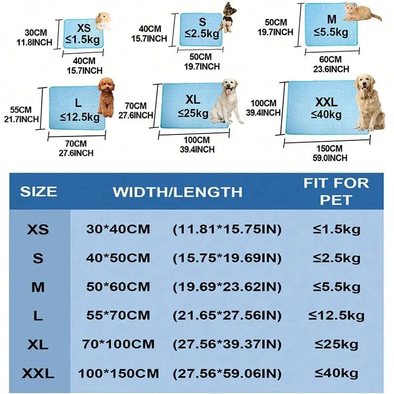 Dogs Self Cooling Mat Pet Cat Cooling Mat And Sleeping Pad For Pets Summer Cool Pads Blanket Washable Ice Silk Breathable Mat | Azura