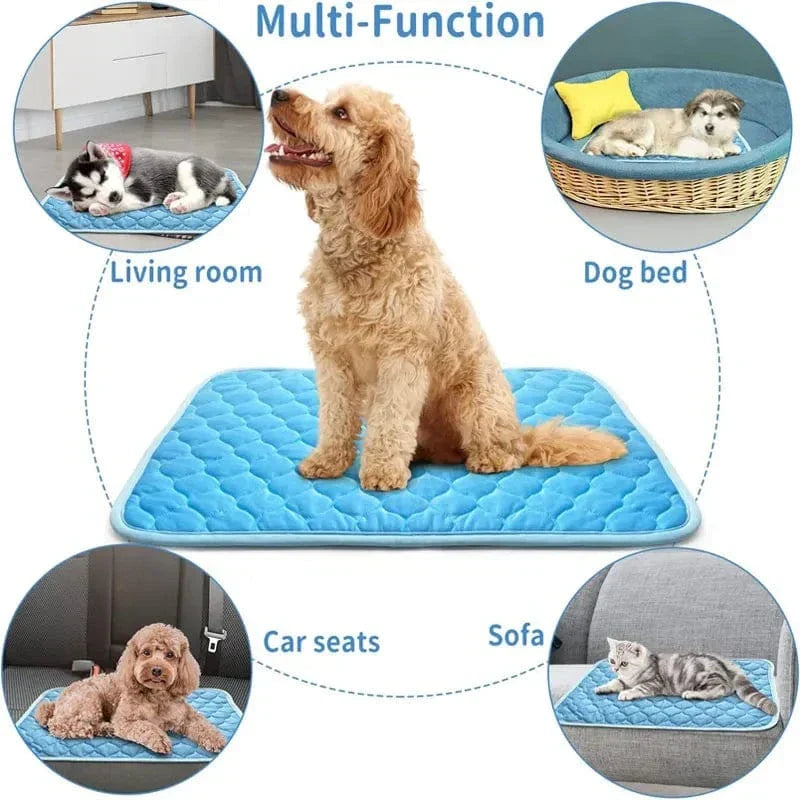 Dogs Self Cooling Mat Pet Cat Cooling Mat And Sleeping Pad For Pets Summer Cool Pads Blanket Washable Ice Silk Breathable Mat | Azura
