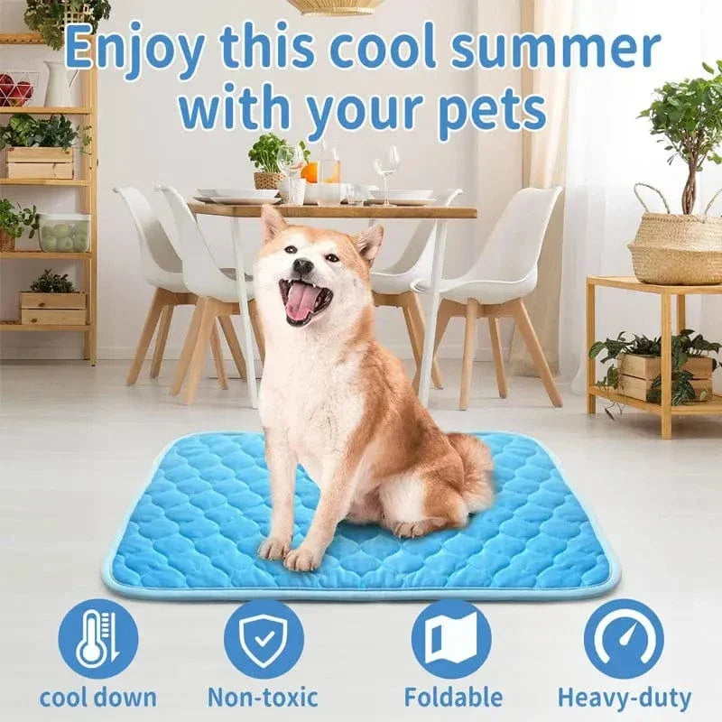 Dogs Self Cooling Mat Pet Cat Cooling Mat And Sleeping Pad For Pets Summer Cool Pads Blanket Washable Ice Silk Breathable Mat | Azura