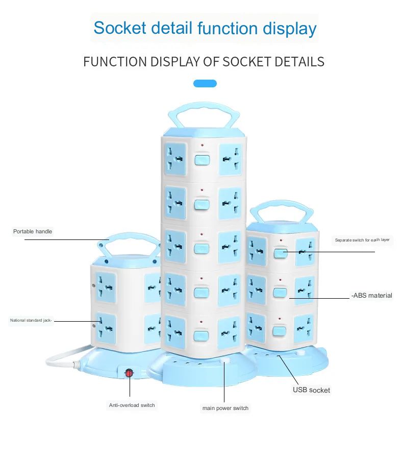 Azura | Tower Design Surge Protector Vertical Power Strip