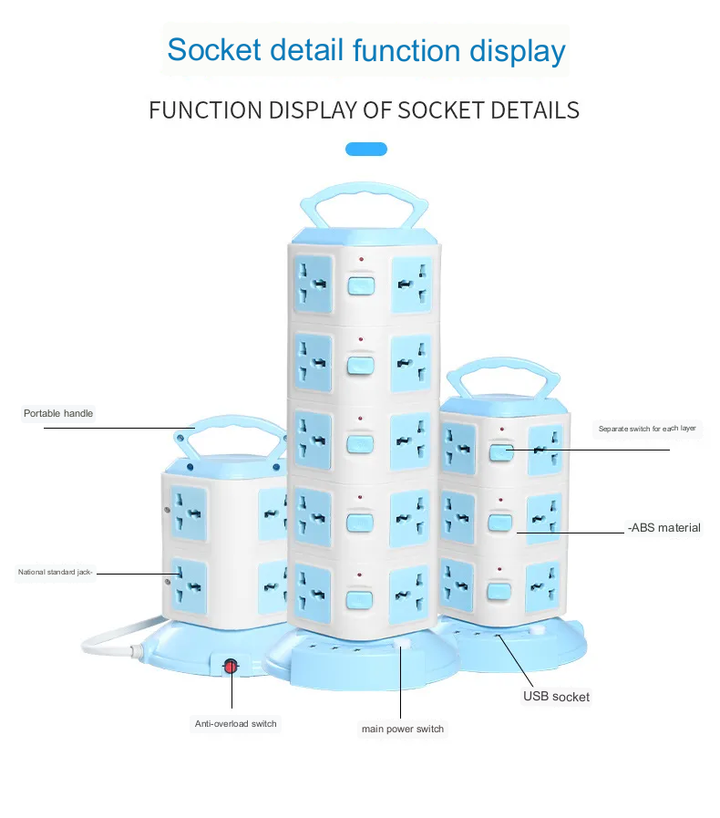 Azura | Tower Design Surge Protector Vertical Power Strip