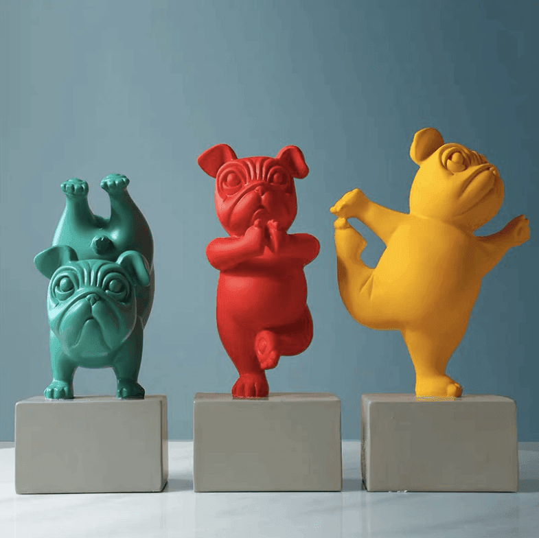 BowLift | Resin Abstract Yoga Bulldog Figurine