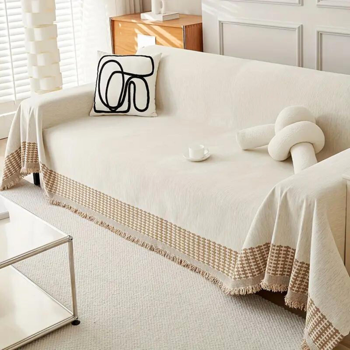 BowLift | Rustic Cotton Tassel Sofa Cover