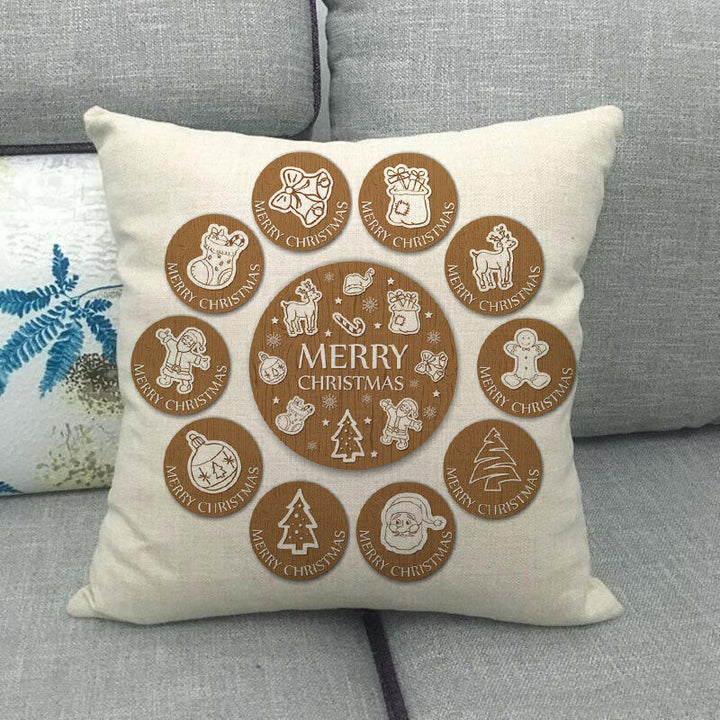 18" Cojines Merry Xmas Couch Throw Pillow Cover Case Home Sofa Decor Pillowslip Bowlift