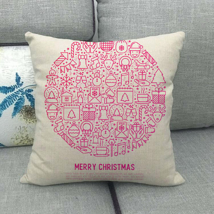 18" Cojines Merry Xmas Couch Throw Pillow Cover Case Home Sofa Decor Pillowslip Bowlift